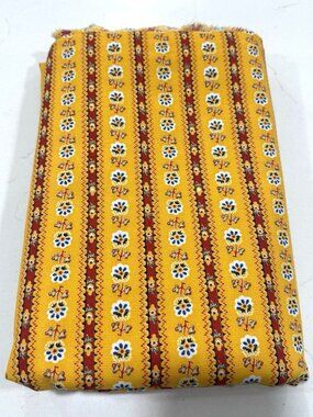 2.7 Yds x 44”  Yellow Red Floral Fabric MARCUS BROTHERS TEXTILES Whittaker Text